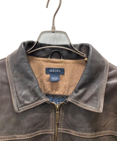 GANT RUGGER（ガント ラガー）GANT Rugger (ガント ラガー) レザージャケット ブラウン サイズ:Lの古着・服飾アイテム