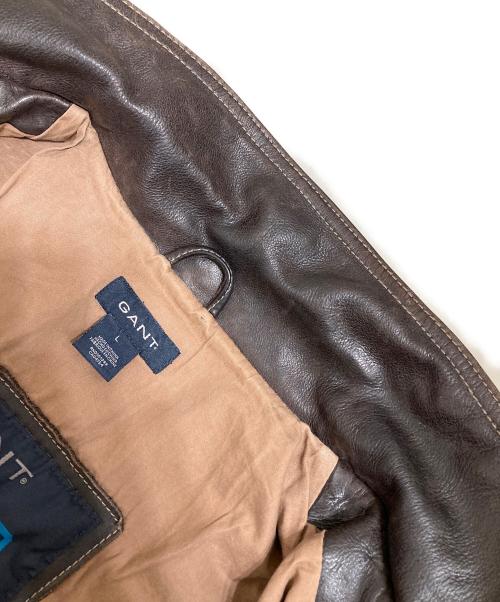 GANT RUGGER（ガント ラガー）GANT Rugger (ガント ラガー) レザージャケット ブラウン サイズ:Lの古着・服飾アイテム