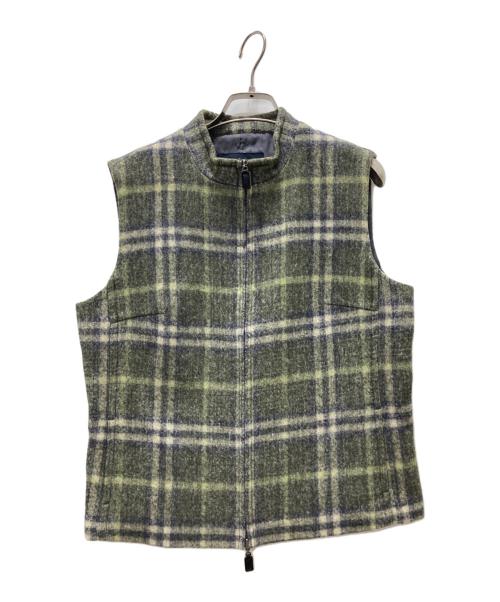 BURBERRY LONDON（バーバリーロンドン）BURBERRY LONDON (バーバリーロンドン) チェックベスト グリーン サイズ:42の古着・服飾アイテム