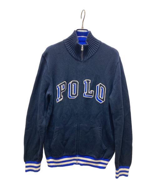 POLO RALPH LAUREN（ポロ・ラルフローレン）POLO RALPH LAUREN (ポロ・ラルフローレン) ロゴニットジャケット ネイビー サイズ:S（キッズXLサイズ)の古着・服飾アイテム
