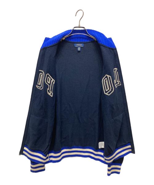 POLO RALPH LAUREN（ポロ・ラルフローレン）POLO RALPH LAUREN (ポロ・ラルフローレン) ロゴニットジャケット ネイビー サイズ:S（キッズXLサイズ)の古着・服飾アイテム