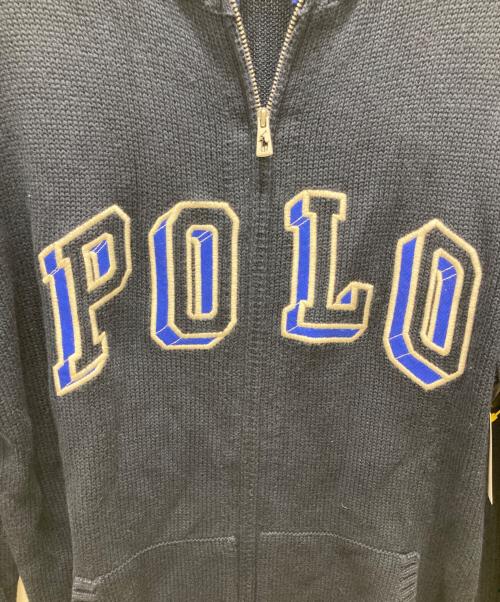 POLO RALPH LAUREN（ポロ・ラルフローレン）POLO RALPH LAUREN (ポロ・ラルフローレン) ロゴニットジャケット ネイビー サイズ:S（キッズXLサイズ)の古着・服飾アイテム