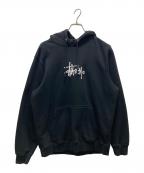 stussyステューシー）の古着「裏起毛パーカー」｜ブラック