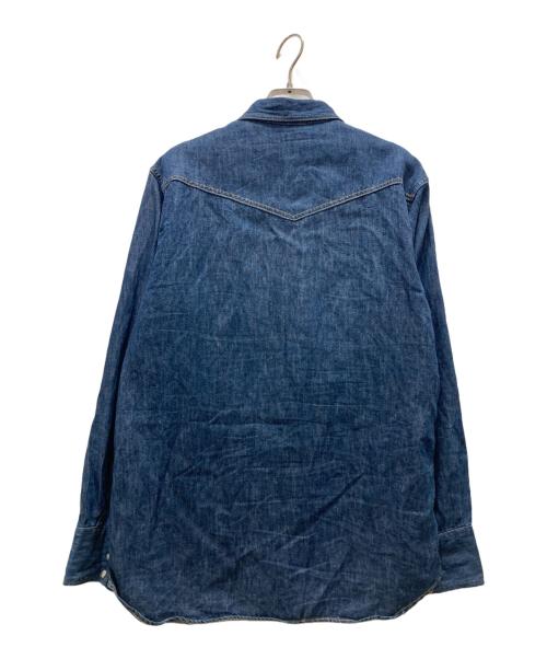 YCHAI（イカイ）YCHAI (イカイ) WESTERN/ウェスタン コットンリネンダンガリーソリッドウエスタンシャツ インディゴ サイズ:Lの古着・服飾アイテム