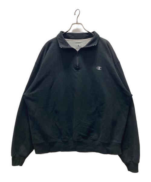 Champion（チャンピオン）Champion (チャンピオン) 90sハーフジップスウェット ブラック サイズ:XLの古着・服飾アイテム