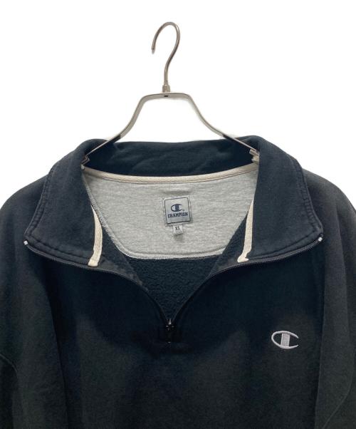 Champion（チャンピオン）Champion (チャンピオン) 90sハーフジップスウェット ブラック サイズ:XLの古着・服飾アイテム