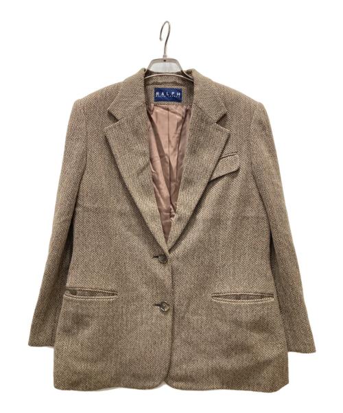RALPH RALPH LAUREN（ラルフラルフローレン）RALPH RALPH LAUREN (ラルフラルフローレン) ヘリンボーンテーラードジャケット ベージュ サイズ:15の古着・服飾アイテム