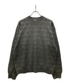 EMPORIO ARMANIエンポリオ アルマーニ）の古着「ロゴ総柄ジャガードニット」｜グレー