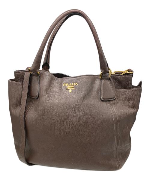 PRADA（プラダ）PRADA (プラダ) ヴィッテロダイノ 2WAYバッグ ブラウンの古着・服飾アイテム