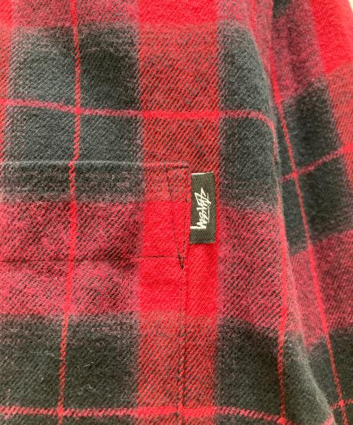 stussy（ステューシー）stussy (ステューシー) チェックシャツ レッド サイズ:Mの古着・服飾アイテム