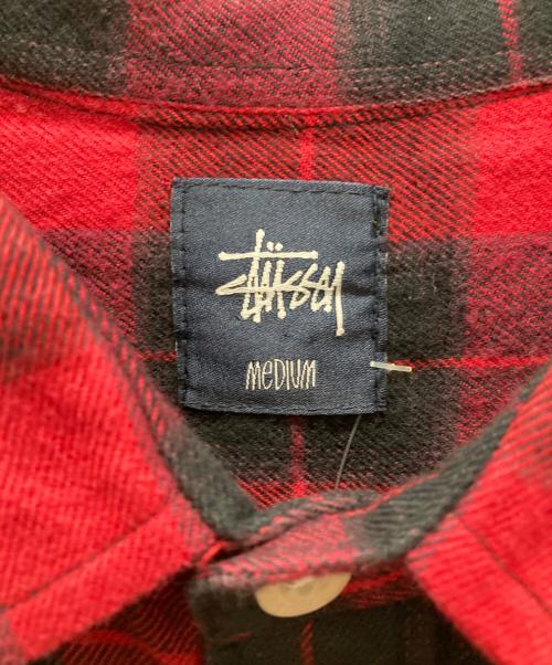 stussy（ステューシー）stussy (ステューシー) チェックシャツ レッド サイズ:Mの古着・服飾アイテム