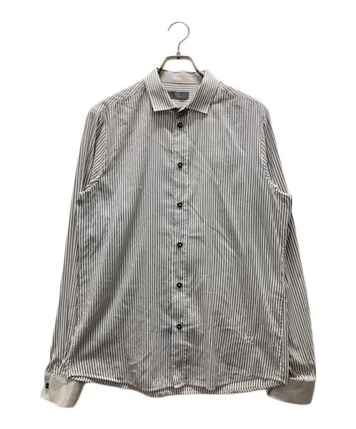 ALEXANDER McQUEEN（アレキサンダーマックイーン）ALEXANDER McQUEEN (アレキサンダーマックイーン) ストライプシャツ グレー サイズ:50の古着・服飾アイテム