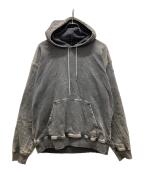 DIESELディーゼル）の古着「プルオーバーパーカー/D-Um-Rib Track Denim Hoodie」｜グレー