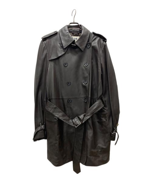 Aquascutum（アクアスキュータム）Aquascutum (アクアスキュータム) レザートレンチコート ブラウン サイズ:38の古着・服飾アイテム