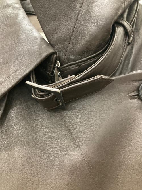 Aquascutum（アクアスキュータム）Aquascutum (アクアスキュータム) レザートレンチコート ブラウン サイズ:38の古着・服飾アイテム