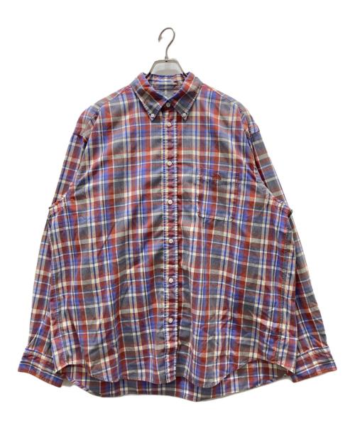 THE NORTH FACE（ザ ノース フェイス）THE NORTH FACE (ザ ノース フェイス) ロングスリーブマドラスシャツ ブルー×レッド サイズ:XLの古着・服飾アイテム