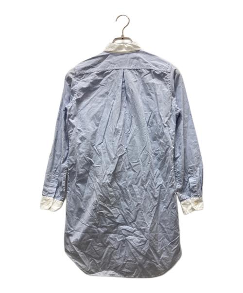 COMME des GARCONS JUNYA WATANABE MAN（コム デ ギャルソン ジュンヤ ワタナベ マン）COMME des GARCONS JUNYA WATANABE MAN (コム デ ギャルソン ジュンヤ ワタナベ マン) ロング丈パッチワーククレリックシャツ スカイブルー サイズ:Mの古着・服飾アイテム