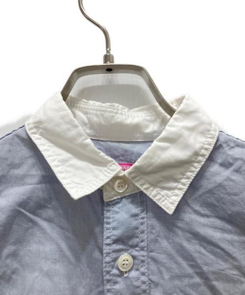 COMME des GARCONS JUNYA WATANABE MAN（コム デ ギャルソン ジュンヤ ワタナベ マン）COMME des GARCONS JUNYA WATANABE MAN (コム デ ギャルソン ジュンヤ ワタナベ マン) ロング丈パッチワーククレリックシャツ スカイブルー サイズ:Mの古着・服飾アイテム