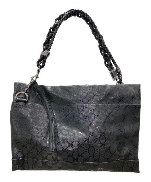 GUCCI（グッチ）GUCCI (グッチ) スタッズ ショルダー付クラッチバッグ ブラックの古着・服飾アイテム