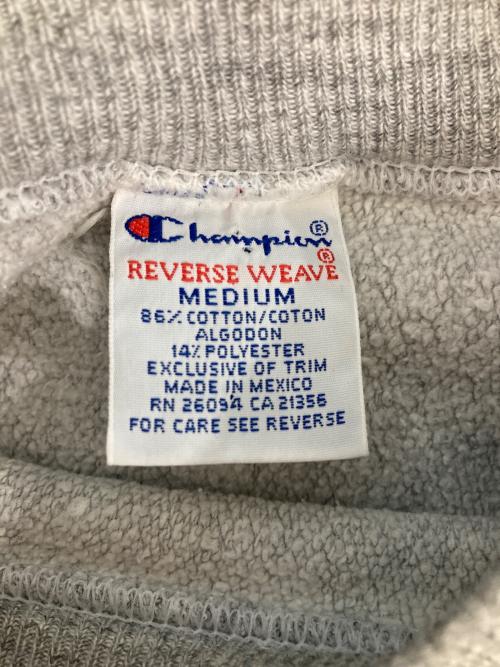 Champion REVERSE WEAVE（チャンピオン リバース ウィーブ）Champion REVERSE WEAVE (チャンピオン リバース ウィーブ) 90's 目ありリバースウィーブスウェット グレー サイズ:Mの古着・服飾アイテム