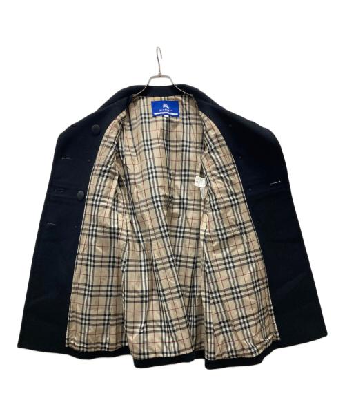 BURBERRY BLUE LABEL（バーバリー ブルー レーベル）BURBERRY BLUE LABEL (バーバリー ブルー レーベル) ノヴァチェックライナー Pコート ブラック サイズ:38の古着・服飾アイテム
