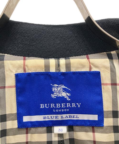 BURBERRY BLUE LABEL（バーバリー ブルー レーベル）BURBERRY BLUE LABEL (バーバリー ブルー レーベル) ノヴァチェックライナー Pコート ブラック サイズ:38の古着・服飾アイテム