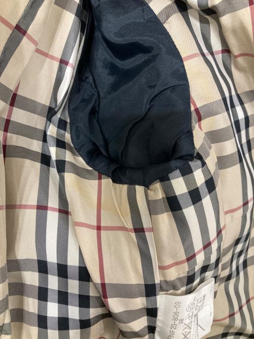 BURBERRY BLUE LABEL（バーバリー ブルー レーベル）BURBERRY BLUE LABEL (バーバリー ブルー レーベル) ノヴァチェックライナー Pコート ブラック サイズ:38の古着・服飾アイテム