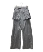 MAISON SPECIALメゾンスペシャル）の古着「Box Pleated Skirt Pants」｜ライトグレー