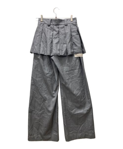 MAISON SPECIAL（メゾンスペシャル）MAISON SPECIAL (メゾンスペシャル) Box Pleated Skirt Pants ライトグレー サイズ:36の古着・服飾アイテム