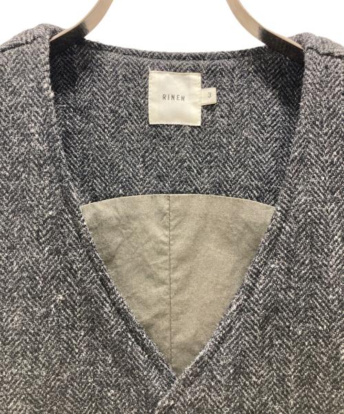 RINEN（リネン）RINEN (リネン) ヘリンボーン ツイードベスト グレー サイズ:3の古着・服飾アイテム