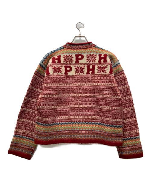 PINK HOUSE（ピンクハウス）PINK HOUSE (ピンクハウス) ノルディック柄カーディガン レッド サイズ:表記無の古着・服飾アイテム