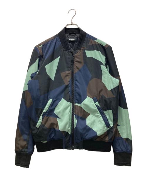 DIESEL（ディーゼル）DIESEL (ディーゼル) 幾何学柄ブルゾン ブラック サイズ:Mの古着・服飾アイテム