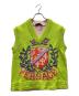 VERSACE（ヴェルサーチ）の古着「ロゴニットベスト/Royal Rebellion Intarsia Knit Top 'Multicolor'」｜ライトグリーン