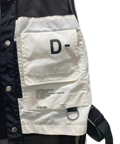 DIESEL（ディーゼル）DIESEL (ディーゼル) ビックバックポケット フィッシングベスト/J-FISHMESH ブラック サイズ:Mの古着・服飾アイテム
