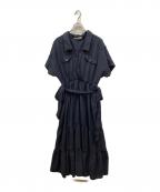 HER LIP TOハーリップトゥ）の古着「Day Dreaming Long Shirt Dress/デイドリーミングロングシャツドレス」｜ネイビー