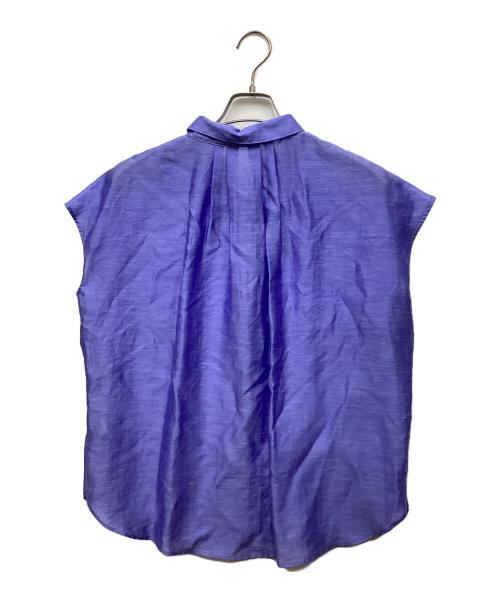 NOLLEY'S（ノーリーズ）NOLLEY'S (ノーリース) シアースラブ半袖パール釦2wayシャツ ブルー サイズ:38の古着・服飾アイテム