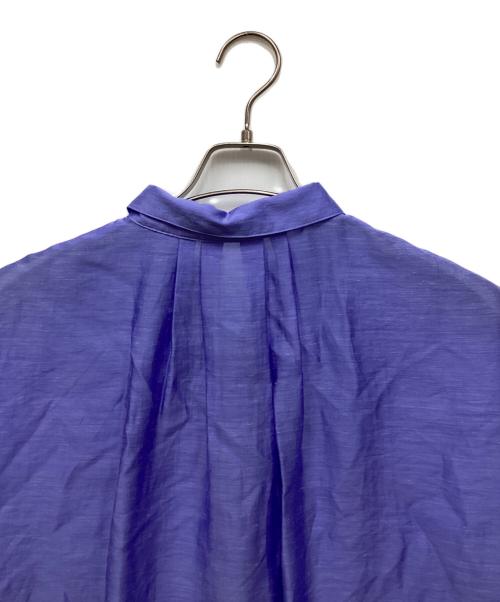 NOLLEY'S（ノーリーズ）NOLLEY'S (ノーリース) シアースラブ半袖パール釦2wayシャツ ブルー サイズ:38の古着・服飾アイテム