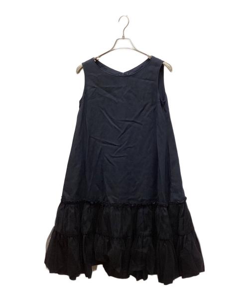 Rene（ルネ）Rene (ルネ) ノースリーブ切替ワンピース ネイビー サイズ:34の古着・服飾アイテム