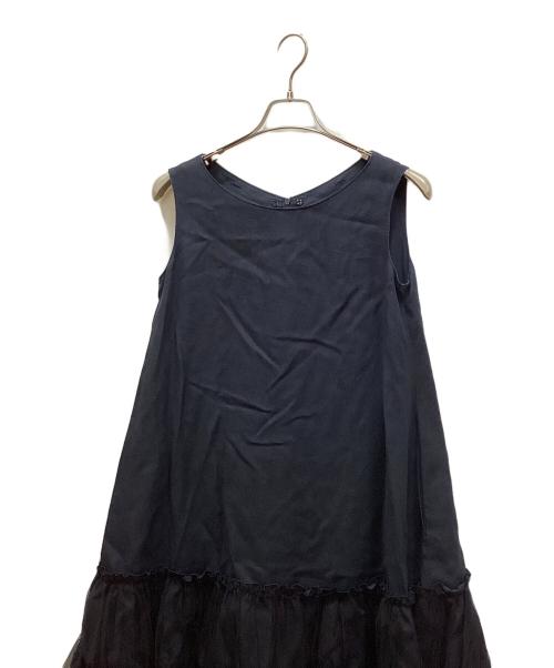 Rene（ルネ）Rene (ルネ) ノースリーブ切替ワンピース ネイビー サイズ:34の古着・服飾アイテム