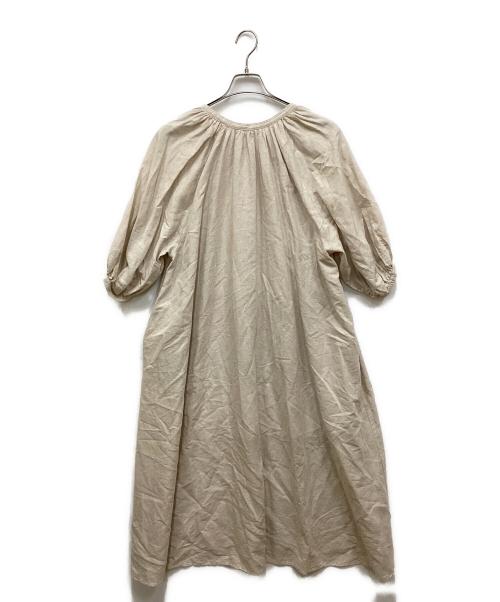JOURNAL STANDARD relume（ジャーナルスタンダード レリューム）JOURNAL STANDARD relume (ジャーナルスタンダード レリューム) リネンコットンラグランギャザーワンピース ベージュ サイズ:FREEの古着・服飾アイテム