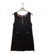 BLUE LABEL CRESTBRIDGEブルーレーベルクレストブリッジ）の古着「ノースリーブワンピース」｜ブラック