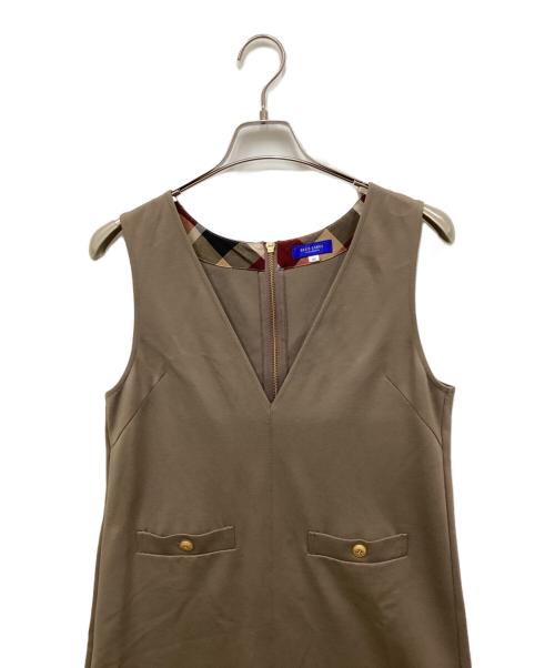 BLUE LABEL CRESTBRIDGE（ブルーレーベルクレストブリッジ）BLUE LABEL CRESTBRIDGE (ブルーレーベルクレストブリッジ) ノースリーブワンピース ベージュ サイズ:38の古着・服飾アイテム