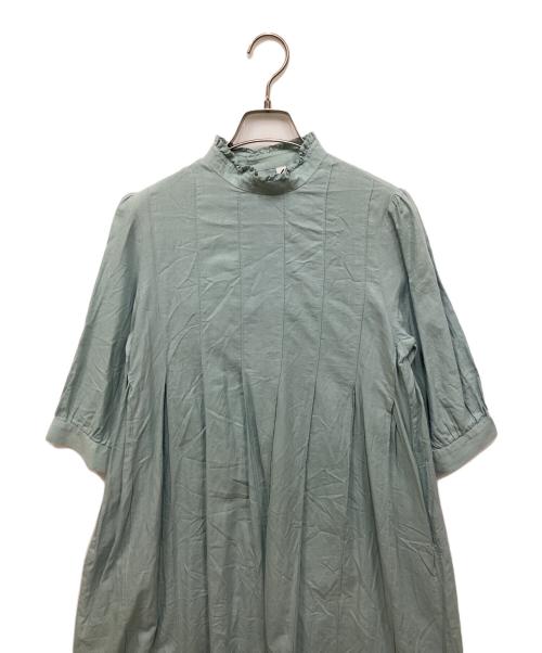 MOTHERHOUSE（マザーハウス）MOTHERHOUSE (マザーハウス) フロント タック ワンピース ブルー サイズ:Freeの古着・服飾アイテム