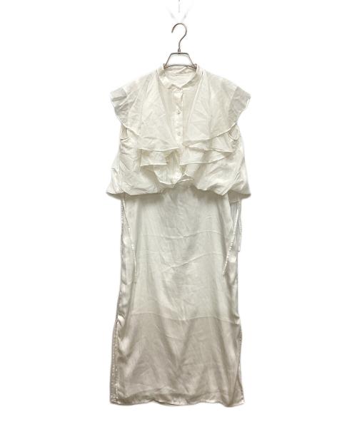 Lily Brown（リリーブラウン）Lily Brown (リリーブラウン) フリルトップサテンワンピースセット LWFO224005 レディース ホワイト サイズ:Fの古着・服飾アイテム