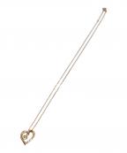 canal4℃カナルヨンドシー）の古着「石付きハートモチーフネックレス」｜ピンク×ゴールド