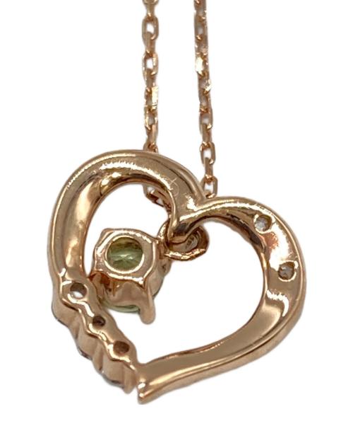 canal4℃（カナルヨンドシー）canal4℃ (カナルヨンドシー) 石付きハートモチーフネックレス ピンク×ゴールドの古着・服飾アイテム