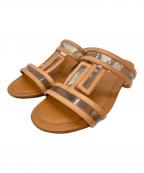 TOD'Sトッズ）の古着「クリアストラップ切替サンダル」｜ブラウン