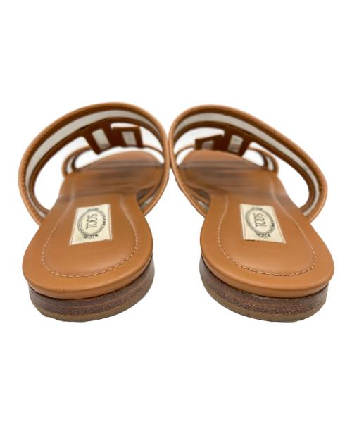TOD'S（トッズ）TOD'S (トッズ) クリアストラップ切替サンダル ブラウン サイズ:38の古着・服飾アイテム