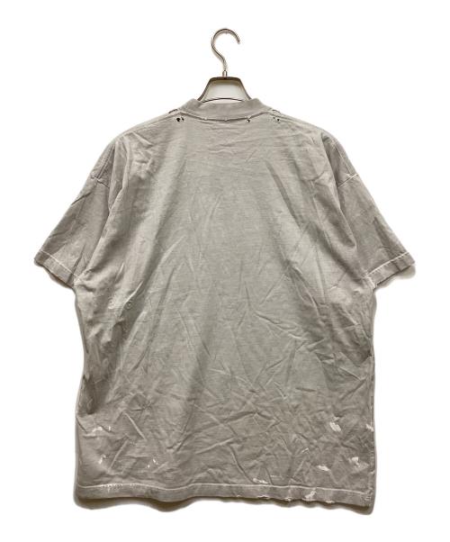 BALENCIAGA（バレンシアガ）BALENCIAGA (バレンシアガ) METAL LOGO CRASHED S/S TEE/メタルロゴクラッシュTシャツ グレー サイズ:Lの古着・服飾アイテム