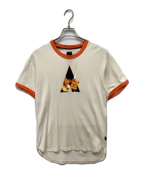 glamb（グラム）glamb (グラム) KUBRICK (キューブリック) ムービーリンガーTシャツ オレンジの古着・服飾アイテム